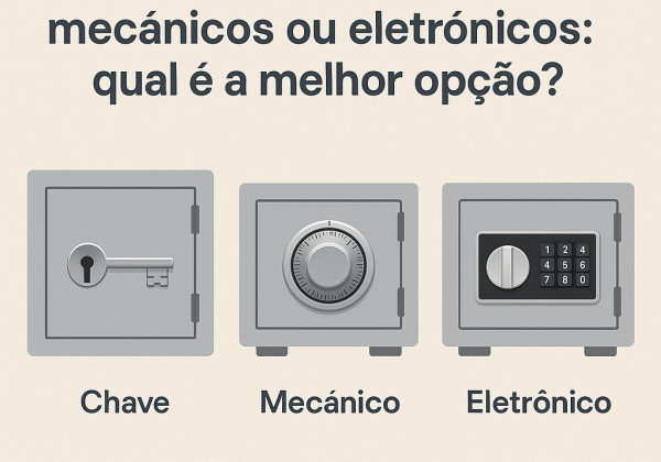 Descubra as diferenças entre cofres com chave, mecânicos e eletrónicos em Arcas Gruber.