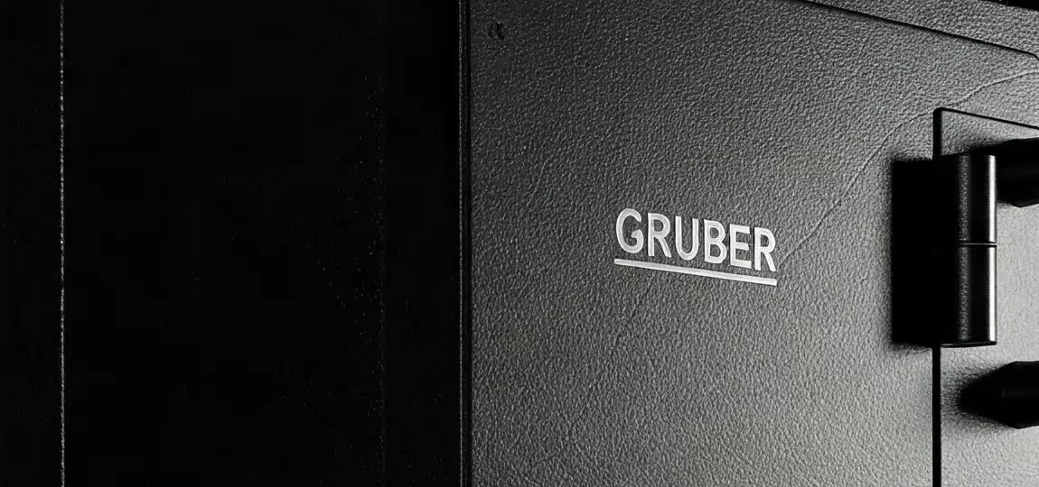 Caja fuerte negra de alta seguridad con sistema de cierre reforzado Gruber